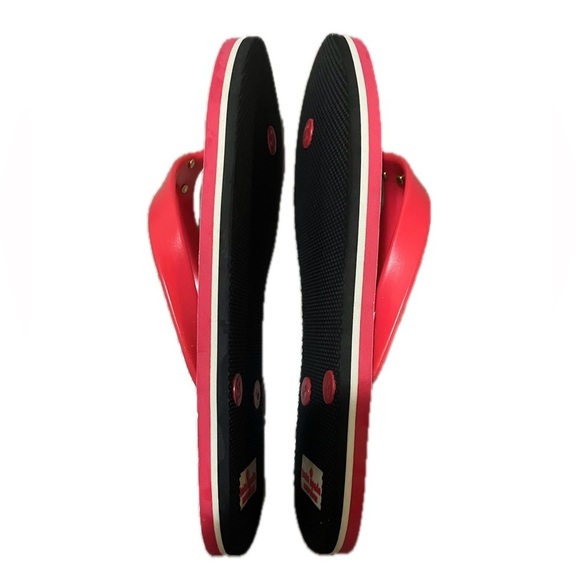 Kate Spade New York Colorful Fruit Print Flip Flops with Red Straps - Picture 5 of 8